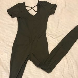 Olive green jumpsuit from Fashion Nova